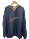 【中古】Reebok◆90s/Vネック/ナイロンプルオーバー/XXL/ナイロン/NVY//【メンズウェア】