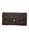 【中古】LOUIS VUITTON◆ポルト・フォイユ・サラ・レティーロ_モノグラム・キャンバス_BRW_ローズブリュイエール/PVC/BRW/レテ【服飾雑貨他】