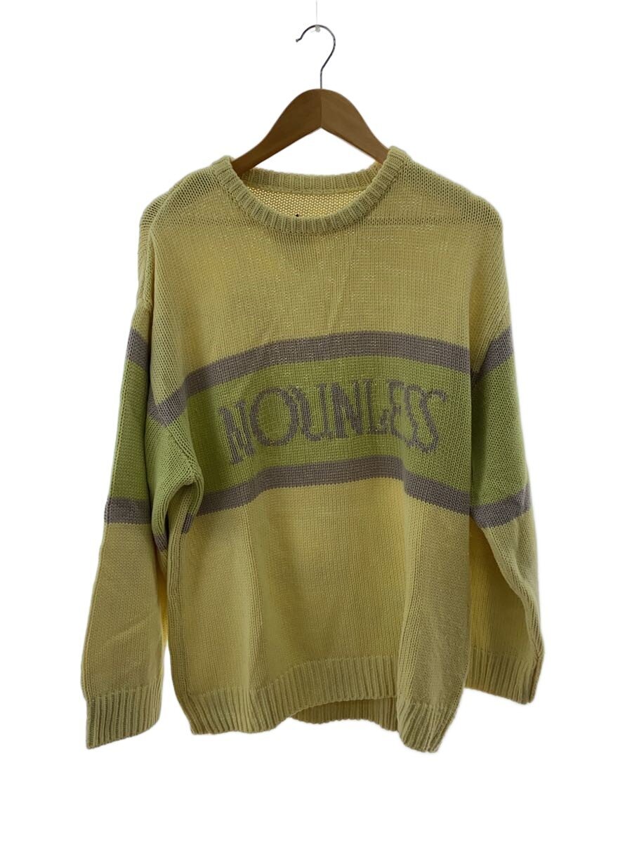 NOUNLESS◆CLASSIC LOGO KNIT/2/アクリル/YLW/112420130250