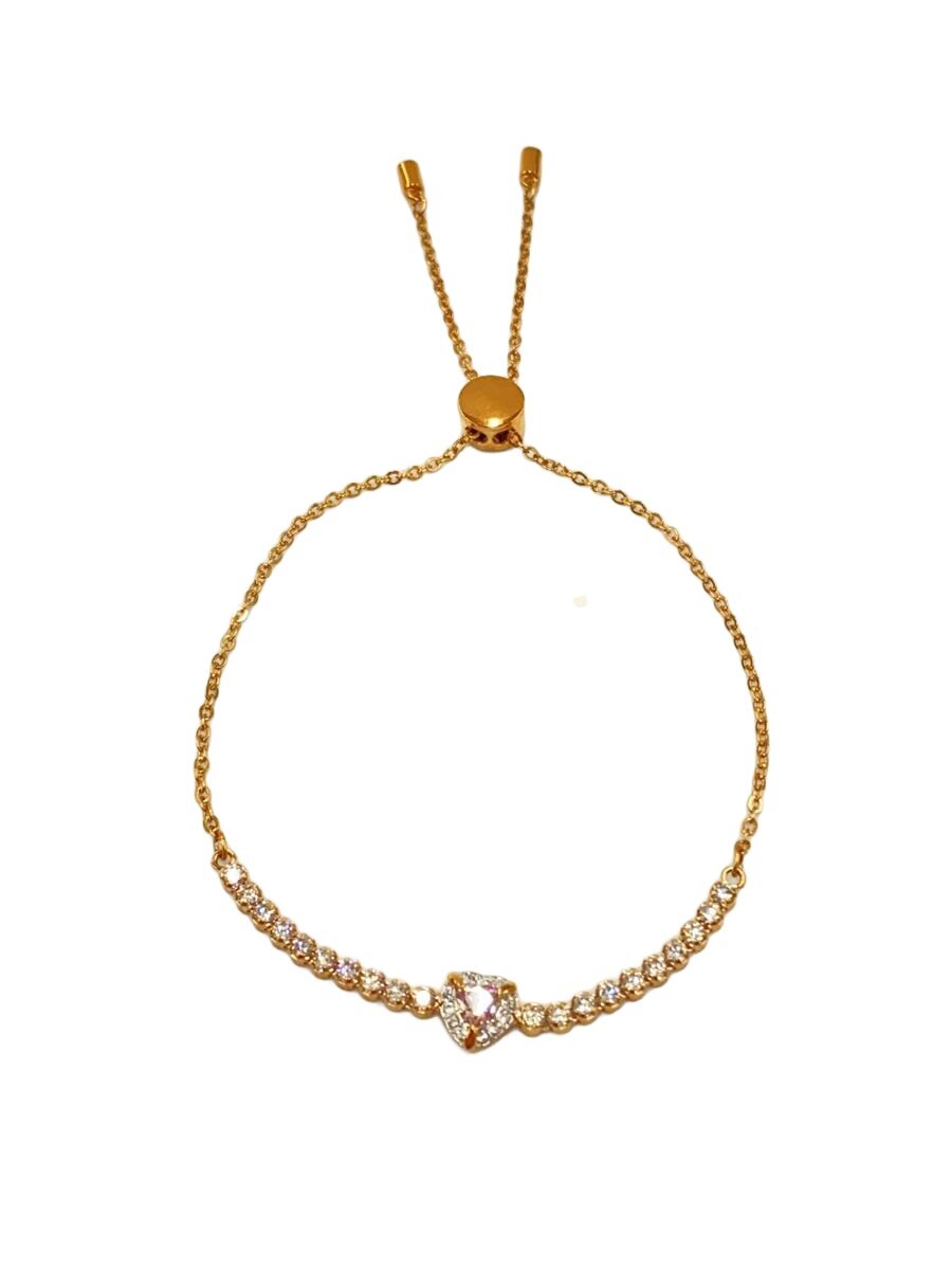 【中古】Swarovski◆ブレスレット/ハートストーン/ローズゴールド/レディース【服飾雑貨他】