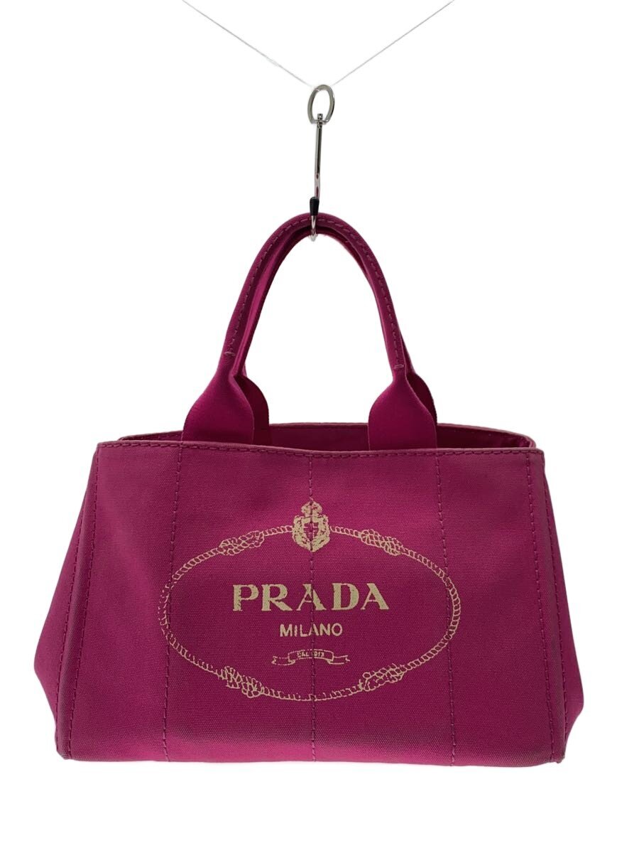 【中古】PRADA◆カナパ/トートバッグ/キャンバス/PNK【バッグ】
