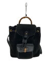 【中古】GUCCI◆リュック/スウェード/ブラック/無地/バンブー【バッグ】