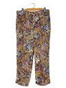 【中古】FAT◆BLOSSOUSER/イージーパンツ/ポリエステル/ブラウン/総柄/F32310-PN11-AB【メンズウェア】