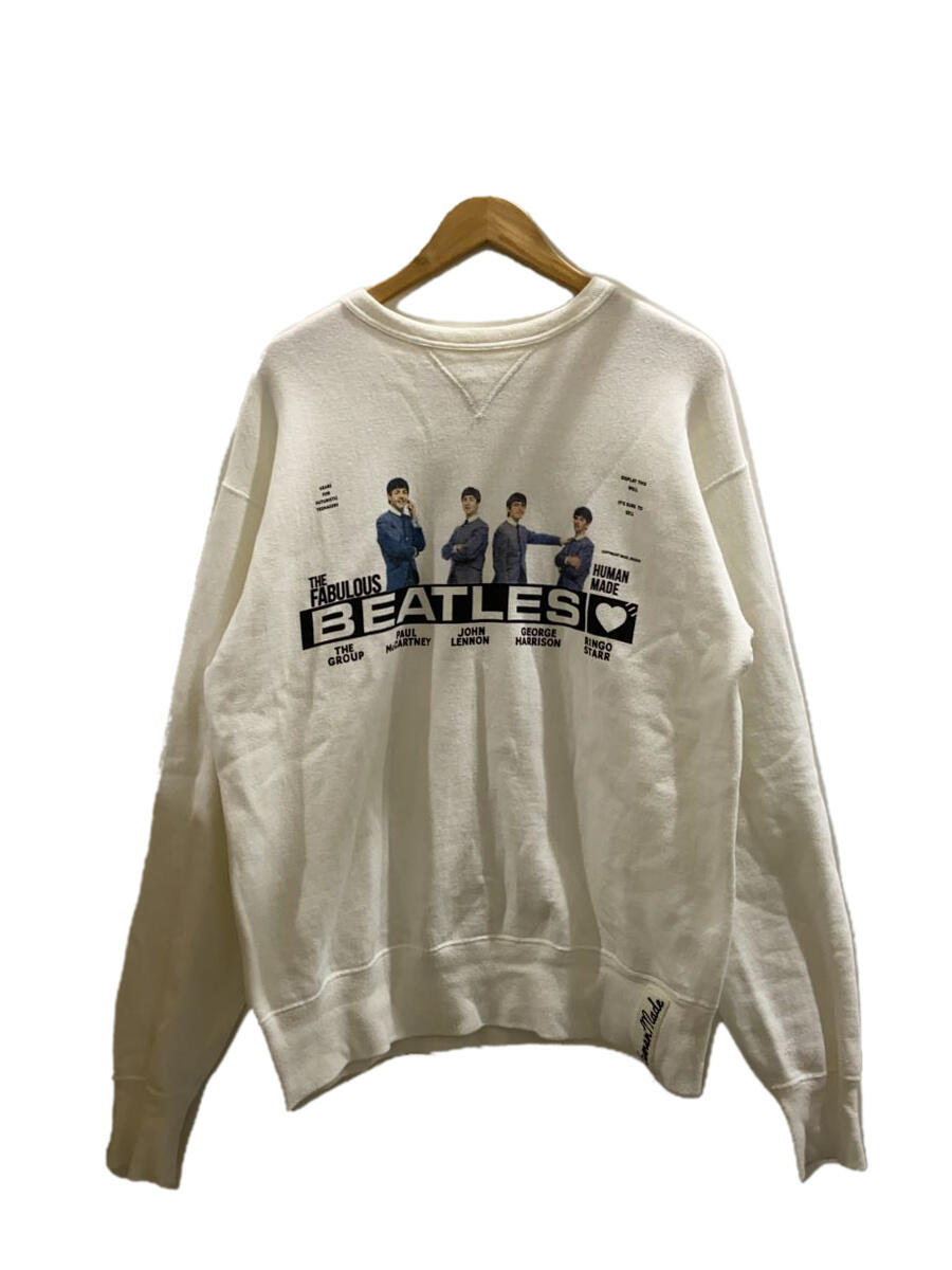 【中古】HUMAN MADE◆×beatles/スウェット/XL/コットン/WHT/プリント【メンズウェア】