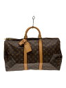 【中古】LOUIS VUITTON◆キーポル・バンドリエール60_モノグラム・キャンバス_BRW/PVC/BRW【バッグ】