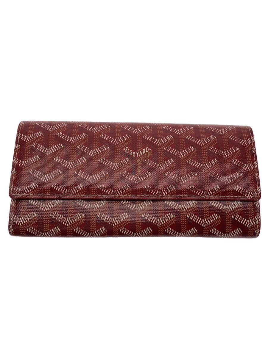 【中古】GOYARD◆長財布/レザー/RED/総柄/レディース【服飾雑貨他】