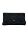 【中古】LOUIS VUITTON◆ポルト・フォイユ・イリス_マヒナ_BLK_ノワール/レザー/BLK/メンズ【服飾雑貨他】