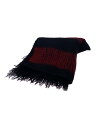 【中古】yohji yamamoto POUR HOMME◆マフラー/ウール/BLK/メンズ/hc-l05-166【服飾雑貨他】
