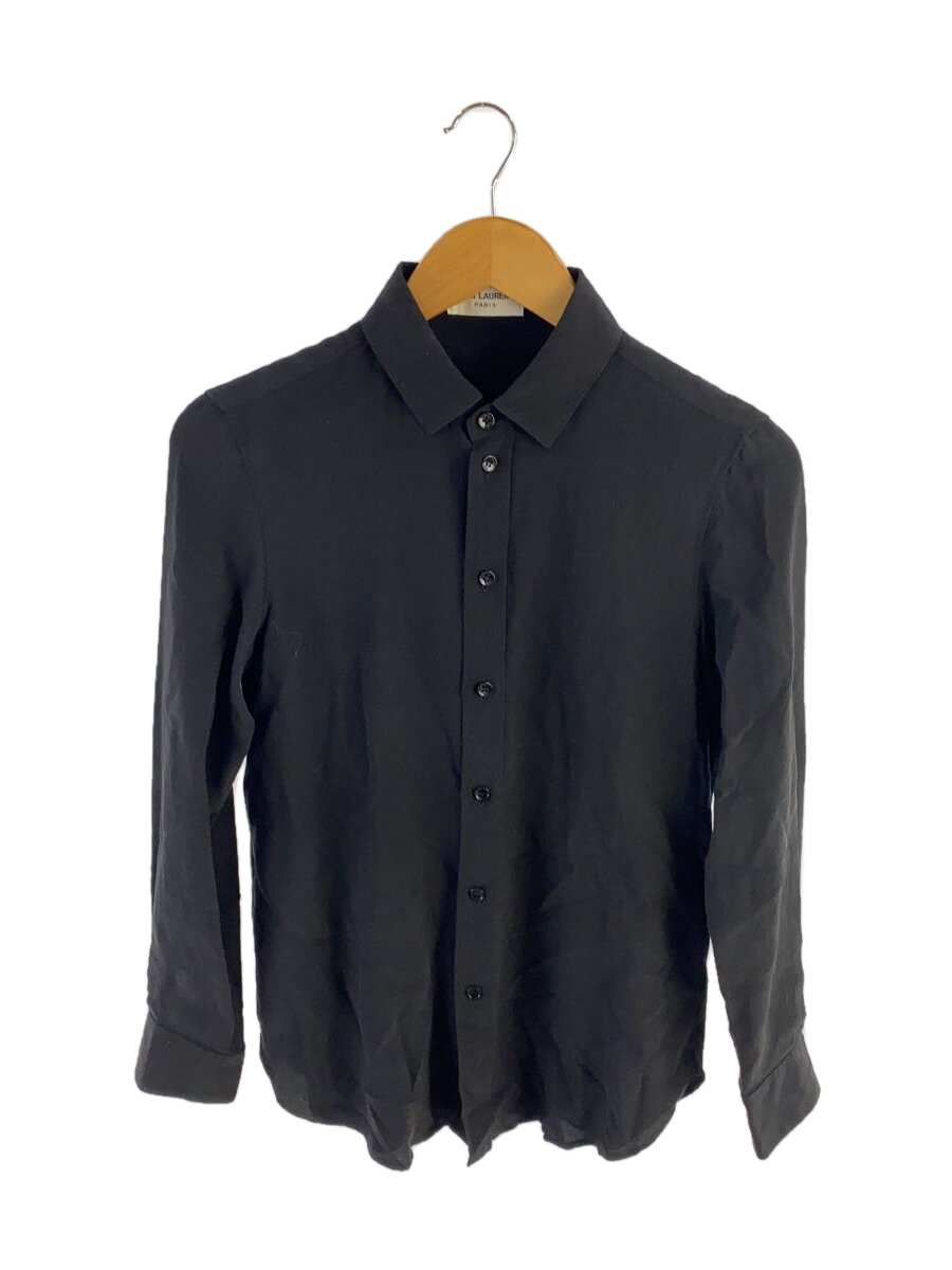 【中古】SAINT LAURENT◆長袖シャツ/--/シルク/BLK/395733【メンズウェア】