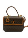 【中古】CELINE◆バッグ/--/BRW/モノグラム/マカダム ターンロック ショルダー【バッグ】
