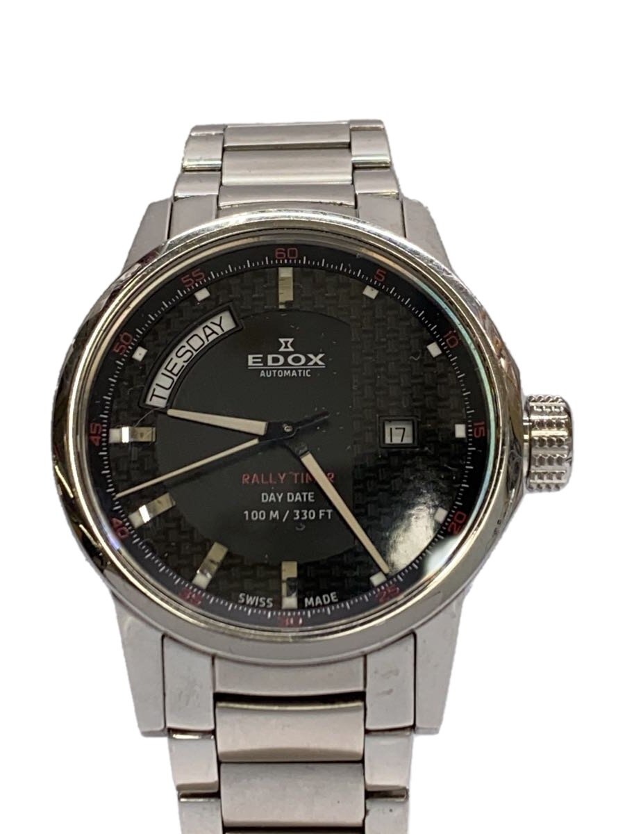 【中古】EDOX◆自動巻腕時計/アナログ/ステンレス/BLK/SLV/SS/83009//【服飾雑貨他】