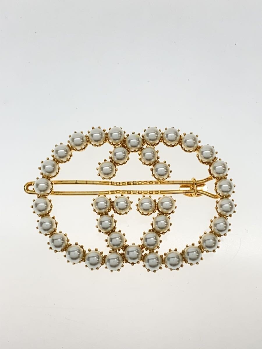 【中古】GUCCI◆インターロッキングG/ヘアクリップ/アクセサリー/パール/GLD/レディース//【服飾雑貨他】