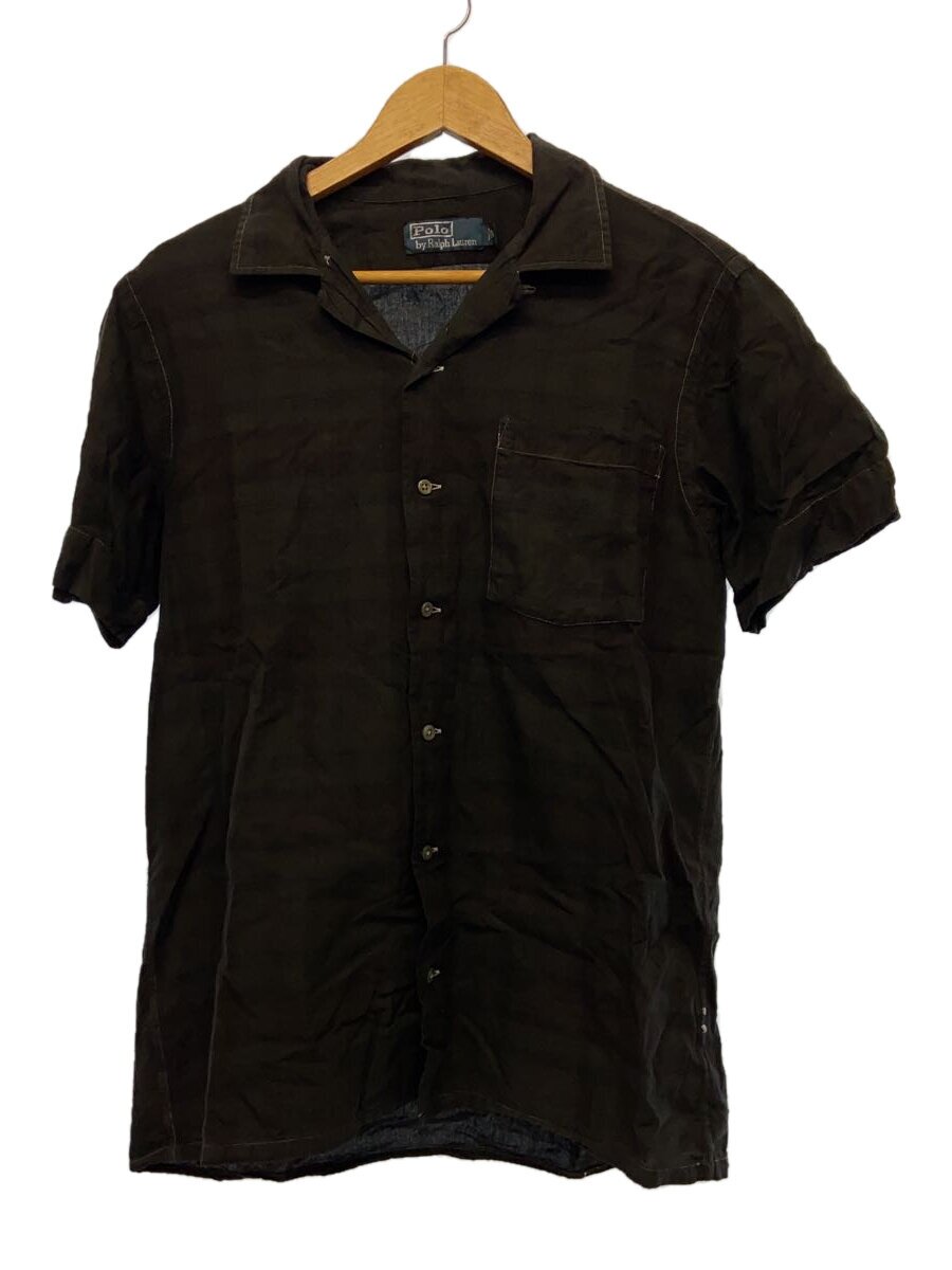 【中古】POLO RALPH LAUREN◆半袖シャツ/M/コットン/BLK/チェック//【メンズウェア】