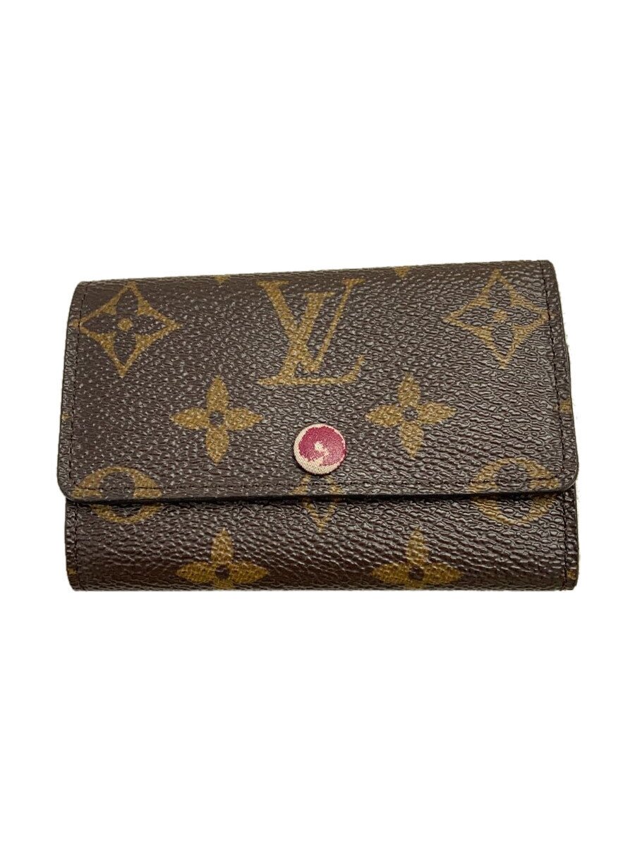 【中古】LOUIS VUITTON◆ミュルティクレ6_モノグラム・キャンバス_BRW_フューシャ/--/BRW/レディース【服飾雑貨他】
