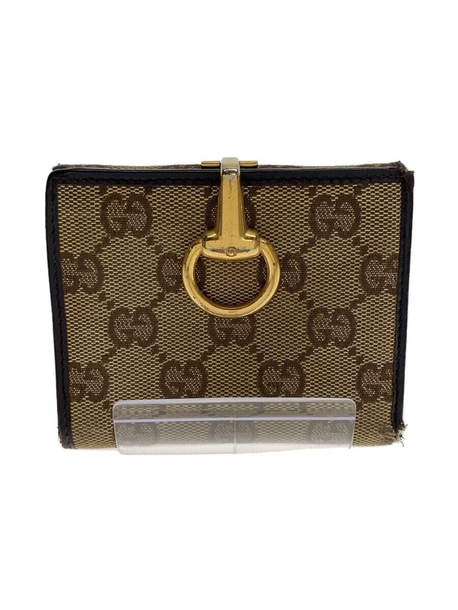 【中古】GUCCI◆2つ折り財布_GGキャンバス/キャンバス/