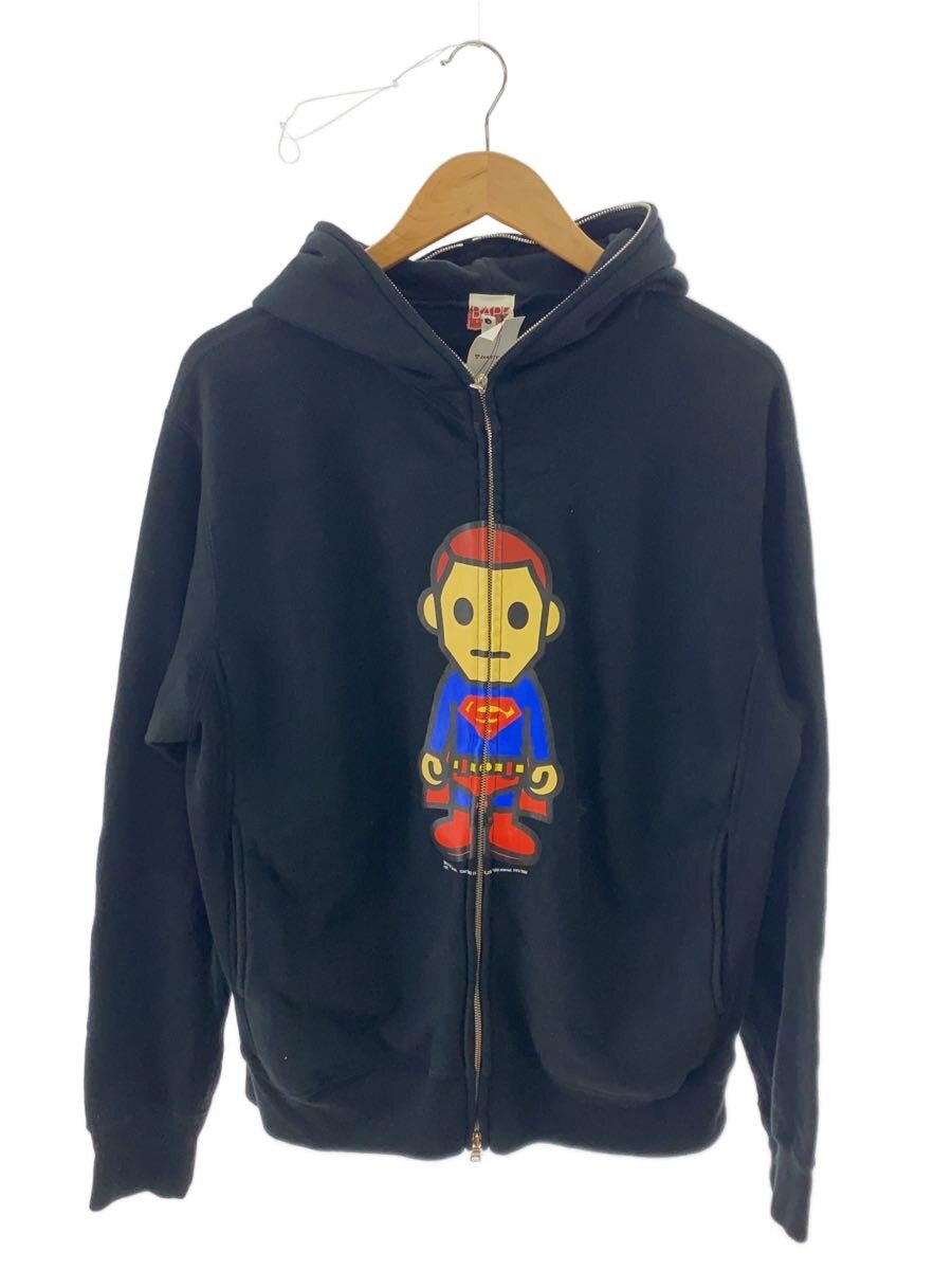 【中古】A BATHING APE◆ジップパーカー/M/コットン/BLK/プリント【メンズウェア】