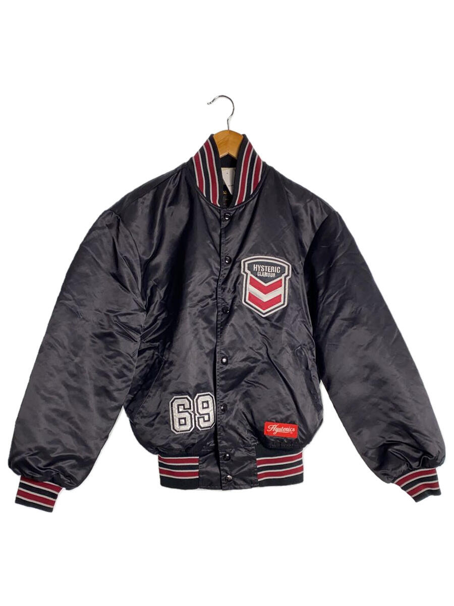 【中古】HYSTERIC GLAMOUR◆MADE IN USA/VICTORY CUSTOM ATHLETIC/スタジャン/S/BLK/2AB-4326【メンズウェア】