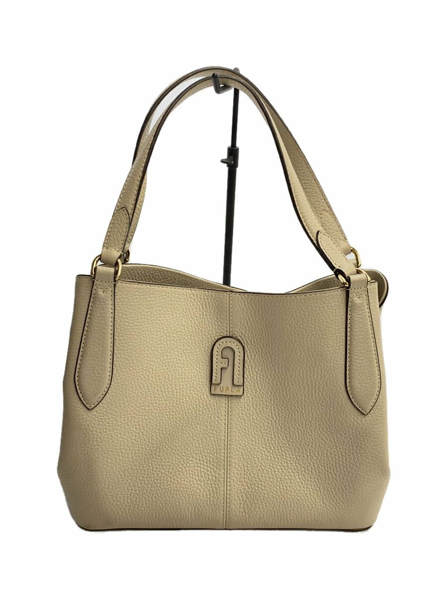 【中古】FURLA◆ハンドバッグ/レザー/GRY/無地/WB00545【バッグ】