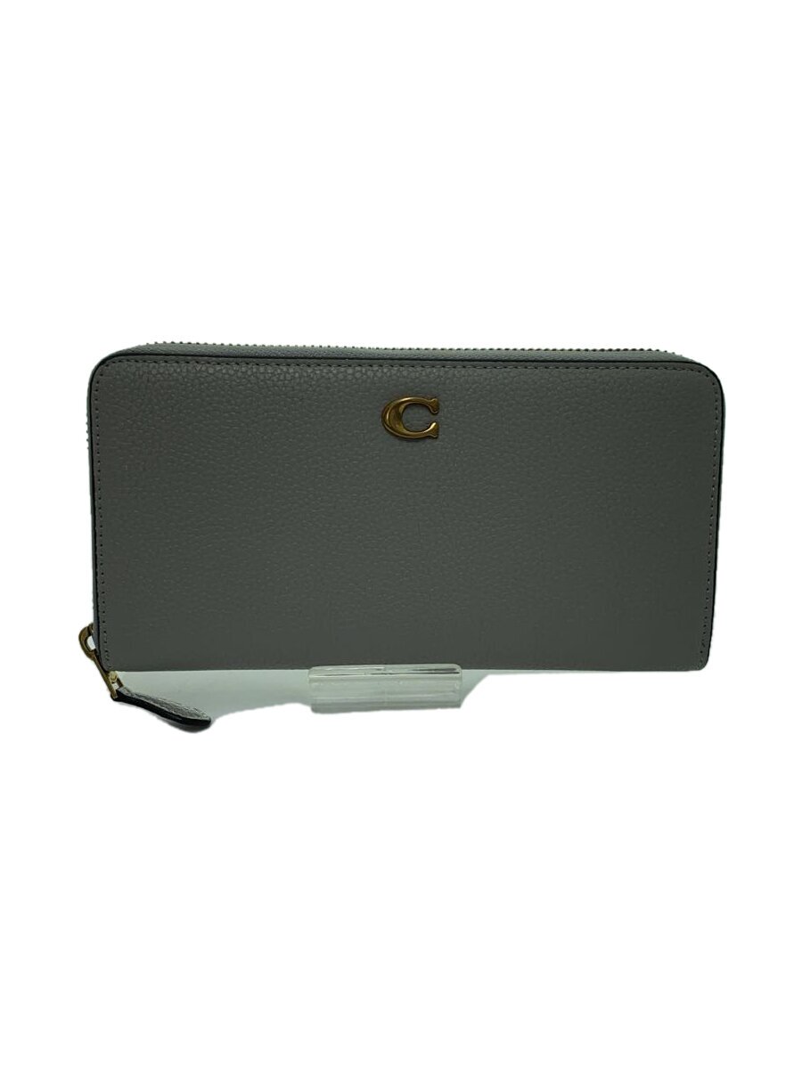 【中古】COACH◆長財布/--/GRY/無地/レディース/cc489【服飾雑貨他】