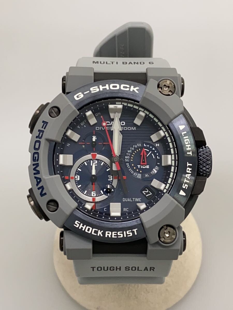 【中古】CASIO◆ソーラー腕時計_G-SHOCK/デジタル/NVY/GRY【服飾雑貨他】