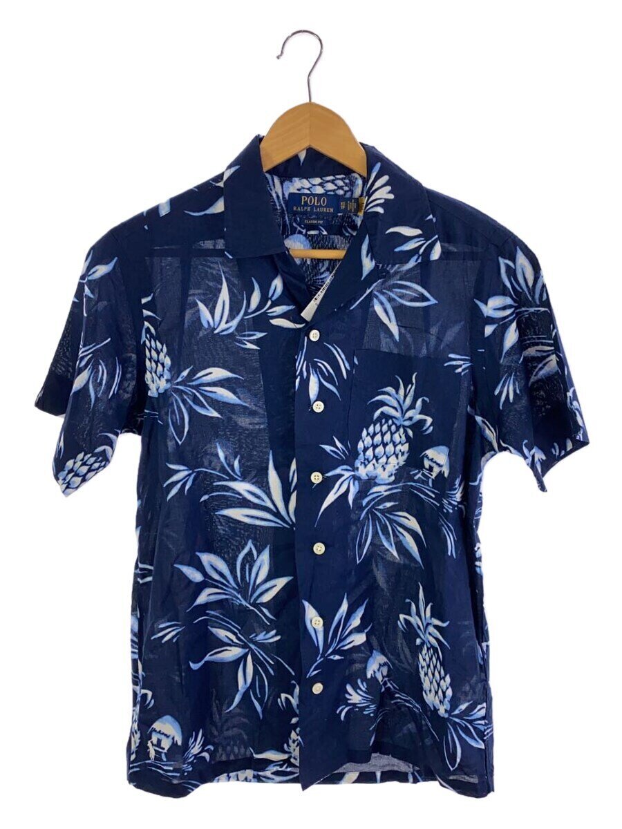 【中古】POLO RALPH LAUREN◆アロハシャツ/XS/コットン/NVY/総柄//【メンズウェア】