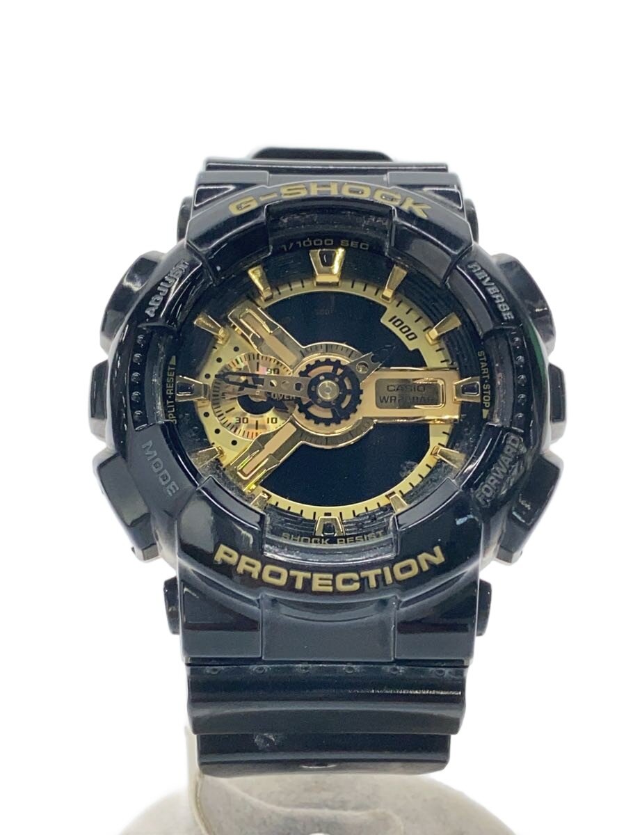 CASIO◆クォーツ腕時計・G-SHOCK/デジアナ/ラバー/BLK/BLK