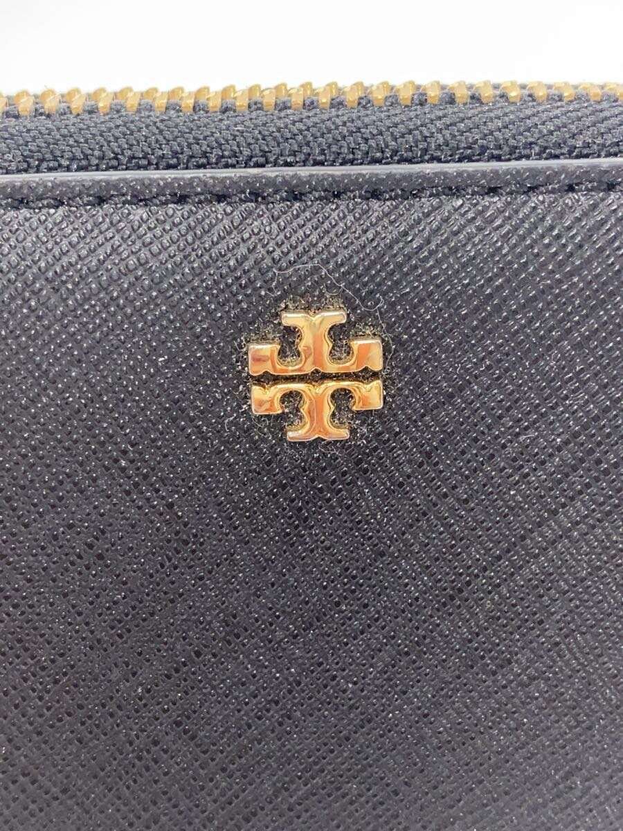 【中古】TORY BURCH◆コインケース/レザー/ブラック/黒/無地/レディース/ロゴ/財布/【服飾雑貨他】