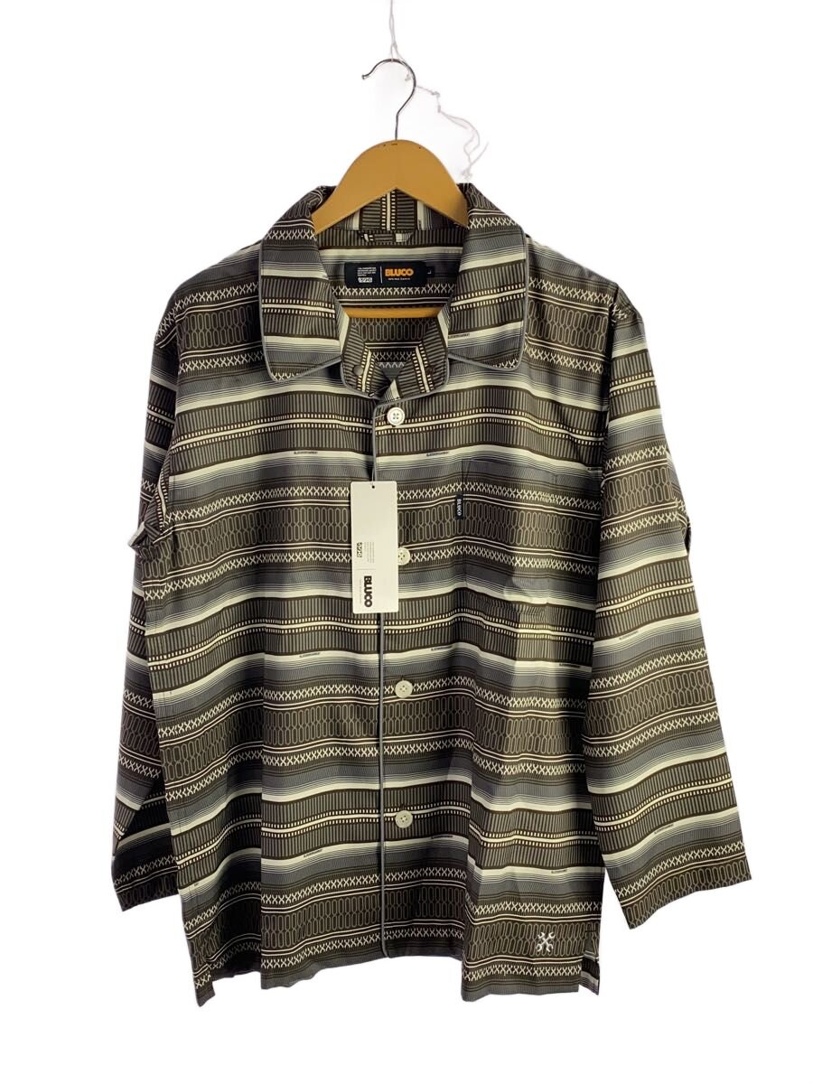 BLUCO◆長袖シャツ/L/ポリエステル/BRW/POOL SIDE SHIRT/153-11-004