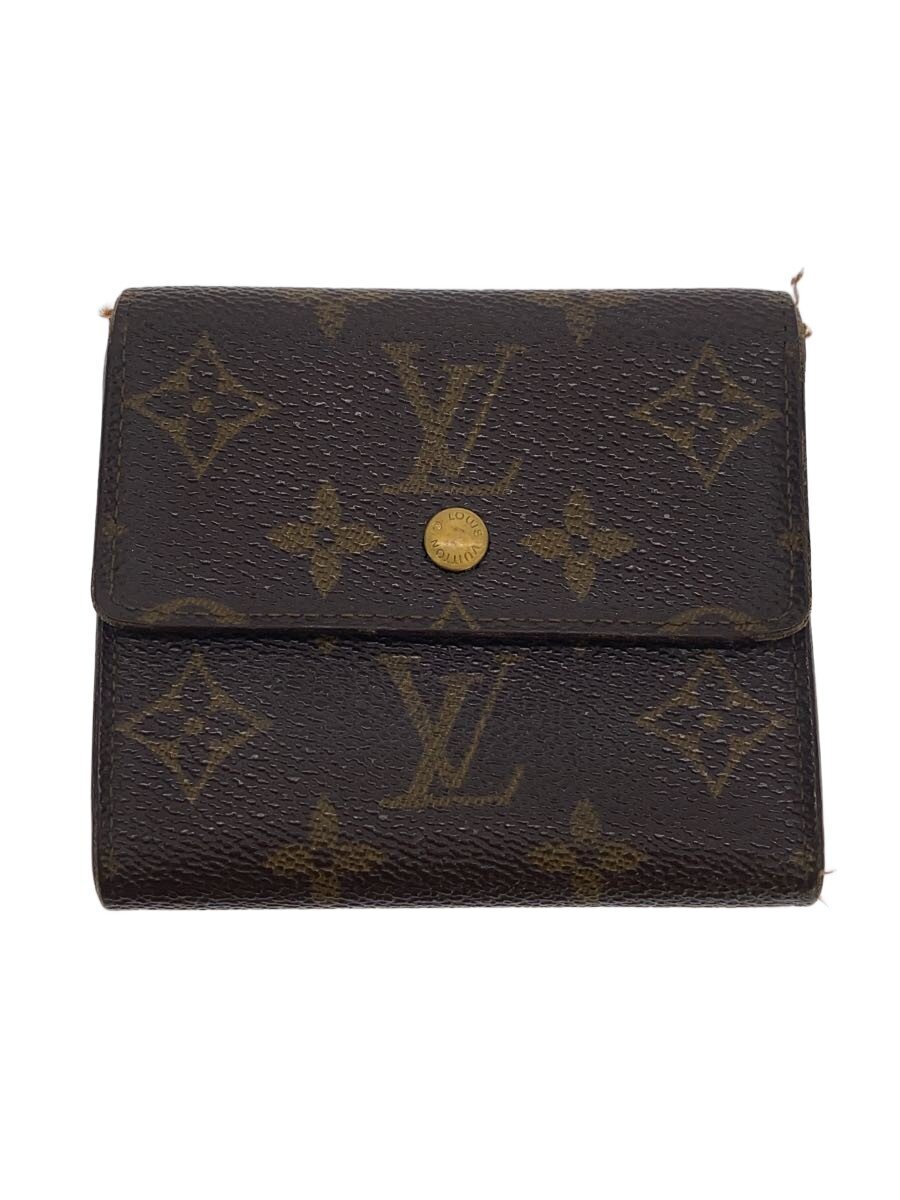 Rakuten - 【中古】LOUIS VUITTON◆ポルト・フォイユ・エリーズ_モノグラム・キャンバス/PVC/BRW/レディース【服飾雑貨他】