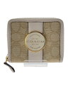 【中古】COACH◆2つ折り財布/キャンバス/CRM/レディース【服飾雑貨他】
