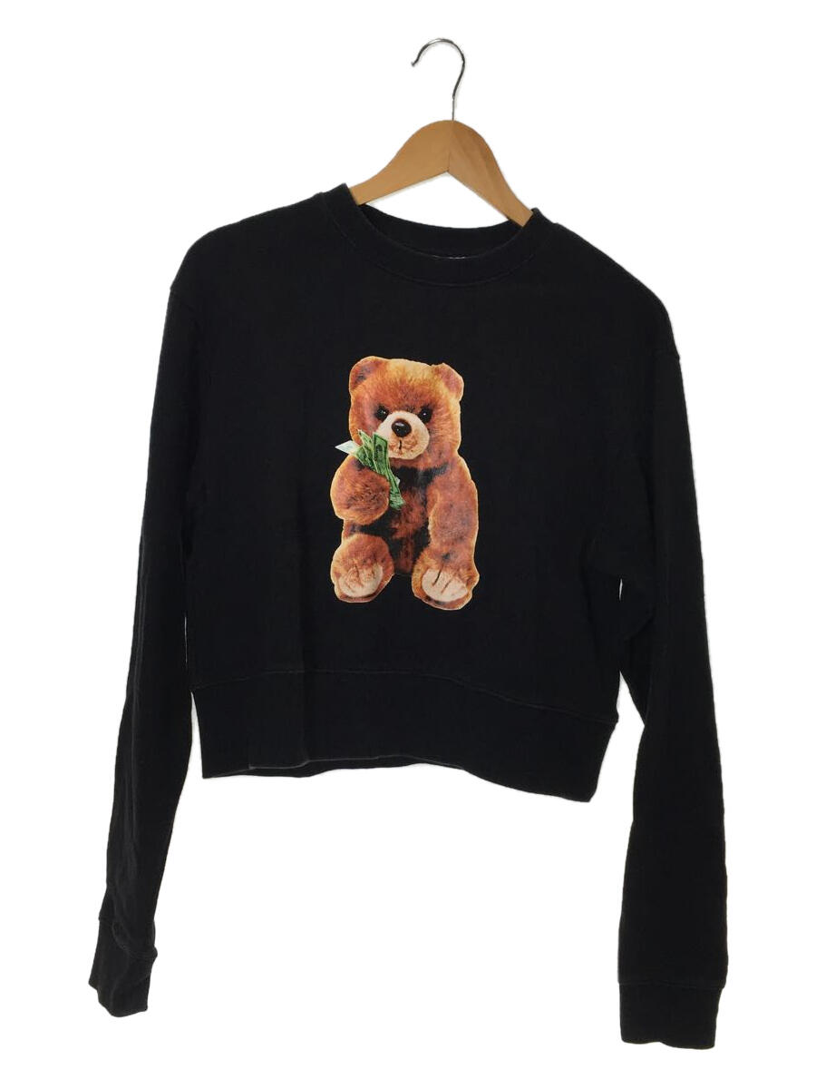 【中古】X-girl◆19AW/YURINO TEDDY BEAR CREW SWEAT TOP /1/コットン/BLK/05193204【レディースウェア】