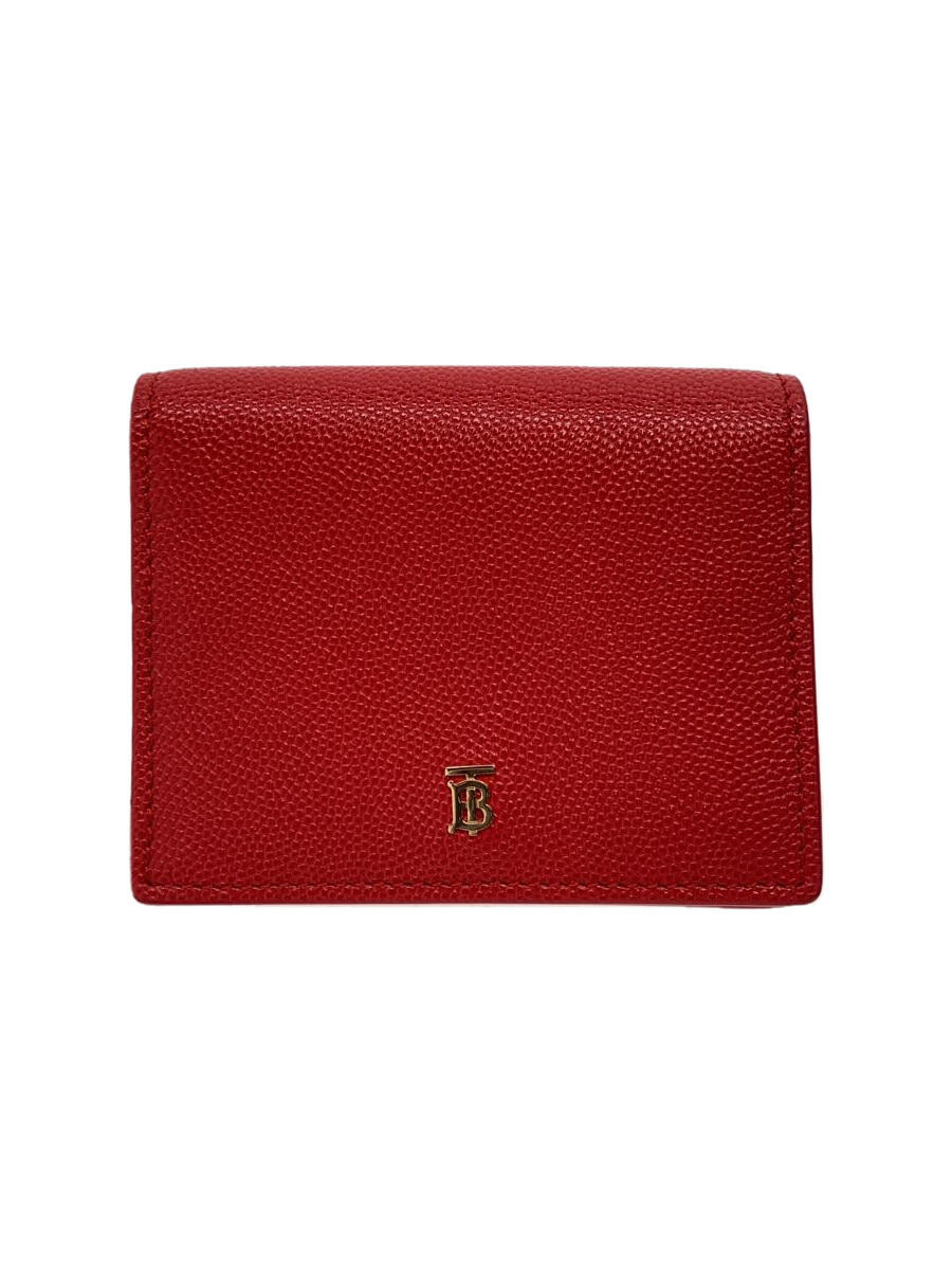 【中古】BURBERRY◆2つ折り財布/レザー/RED/レディース//【服飾雑貨他】