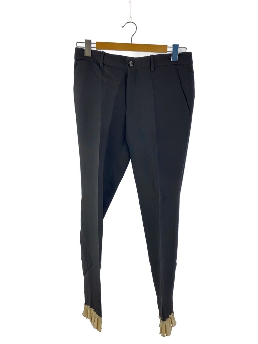 【中古】GUCCI◆裾フリル/ボトム/40/シルク/BLK//【レディースウェア】