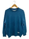 【中古】WACKO MARIA◆MOHAIR CREW NECK/セーター(厚手)/M/アクリル/BLU/無地【メンズウェア】