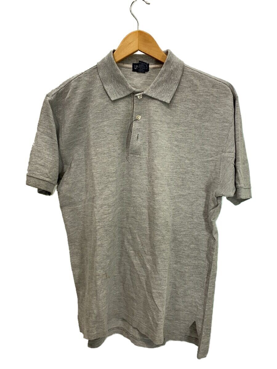 【中古】UNIQLO◆ポロシャツ/M/コットン/GRY/無地【メンズウェア】