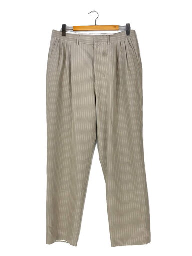 【中古】SEEALL◆4TUCKS PANTS/スラックス/ボトム/4/ウール/ベージュ/ストライプ【メンズウェア】 【中古】SEEALL◆4TUCKS PANTS/スラックス/ボトム/4/ウール/ベージュ/ストライプ【メンズウェア】