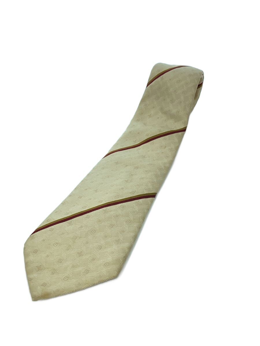 LOUIS VUITTON - 【中古】LOUIS VUITTON◆ネクタイ/シルク/CRM/総柄/メンズ【服飾雑貨他】