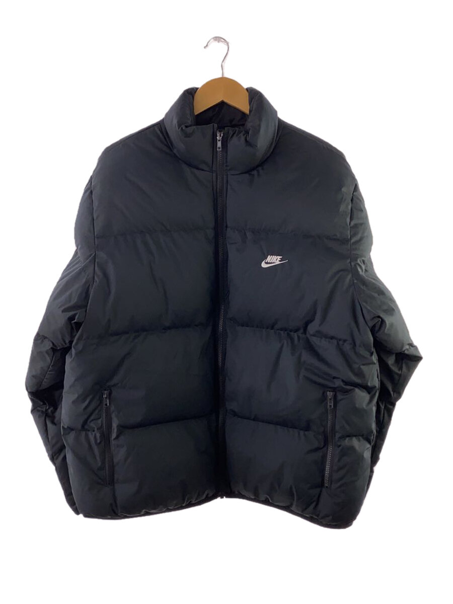 【中古】NIKE◆ダウンジャケット/XL/ポリエステル/BLK/無地/FB7369-010/パファージャケット【メンズウェア】