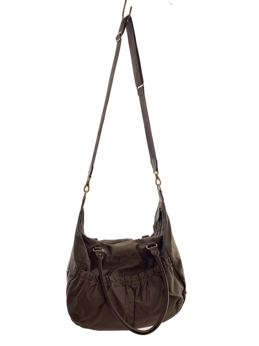 【中古】agnes b.◆2way/ボストンバッグ/ナイロン/GRY/シミ有//【バッグ】