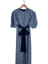 【中古】CLANE◆長袖ワンピース/1/レーヨン/ブラック/チェック/14112-5102【レディースウェア】