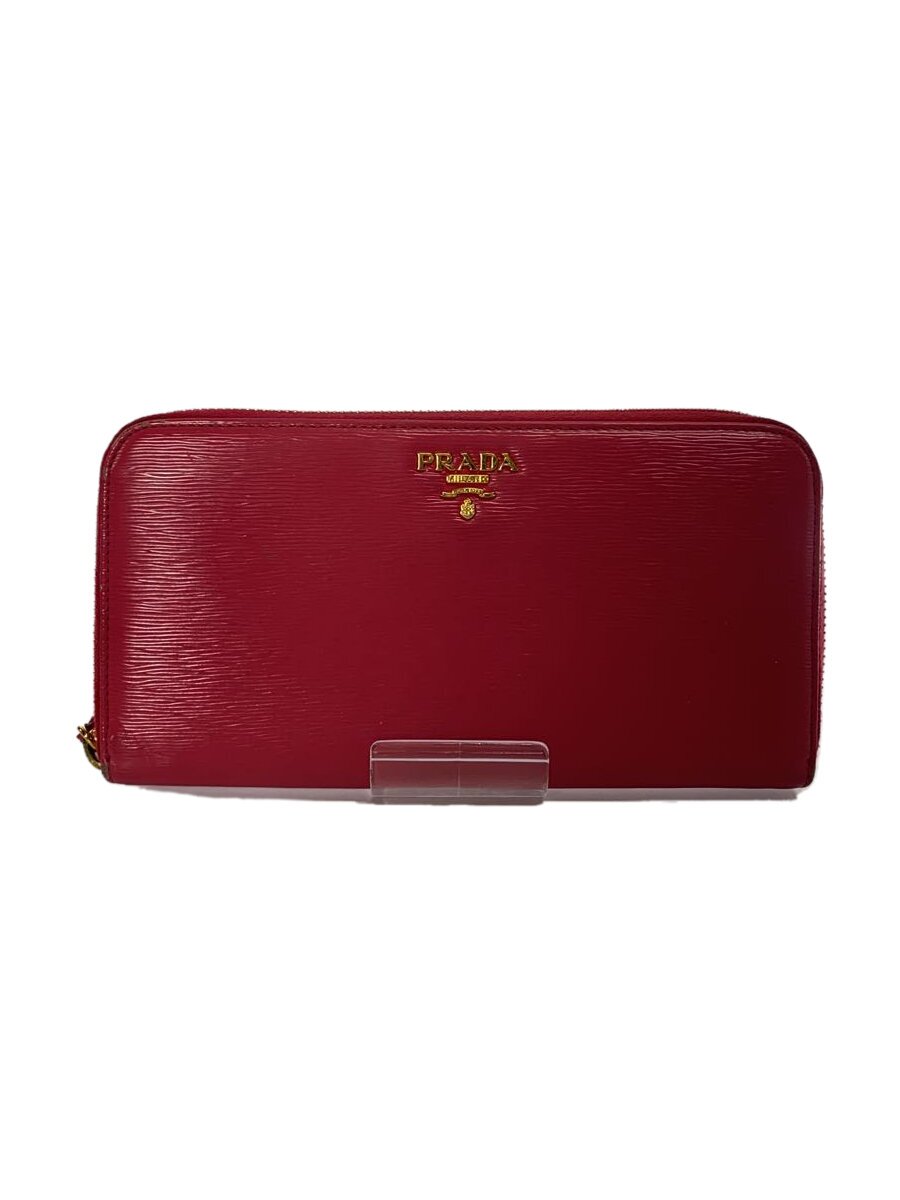 【中古】PRADA◆長財布/レザー/PNK/レディース【服飾雑貨他】