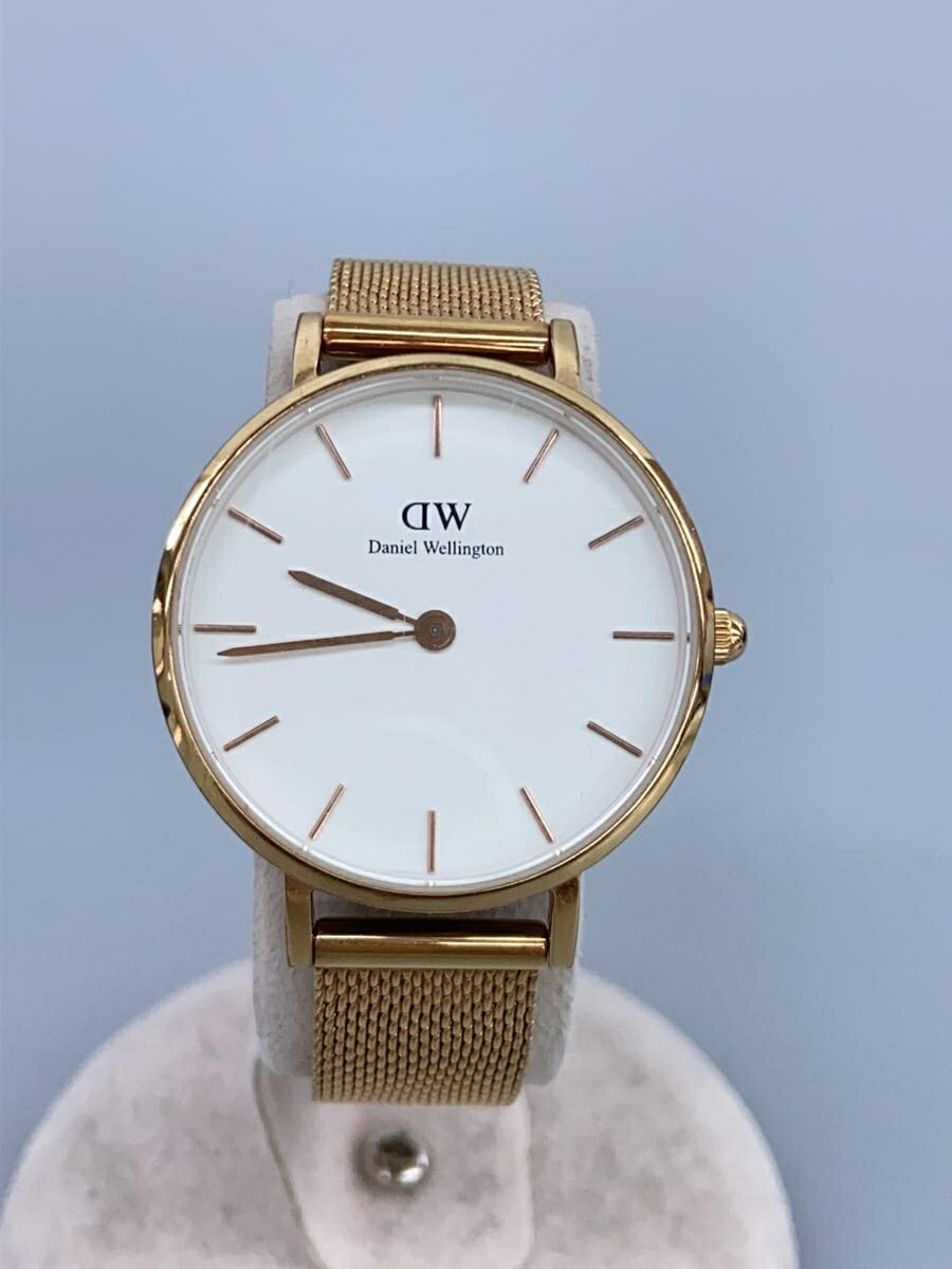 【中古】Daniel Wellington◆クォーツ腕時計/アナログ/WHT/GLD/DW00100219【服飾雑貨他】