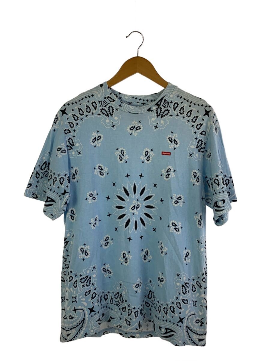 Supreme◆Small Box Tee Bandana Blue/Tシャツ/M/コットン/BLU/総柄//