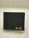 【中古】GUCCI◆2つ折り財布/レザー/BLK/無地/メンズ/7