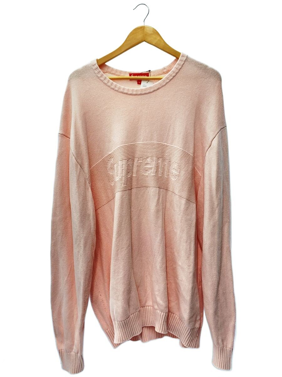 【中古】Supreme◆22SS/Tonal Paneled Sweater/ニット・セーター/XL/コットン/ピンク【メンズウェア】