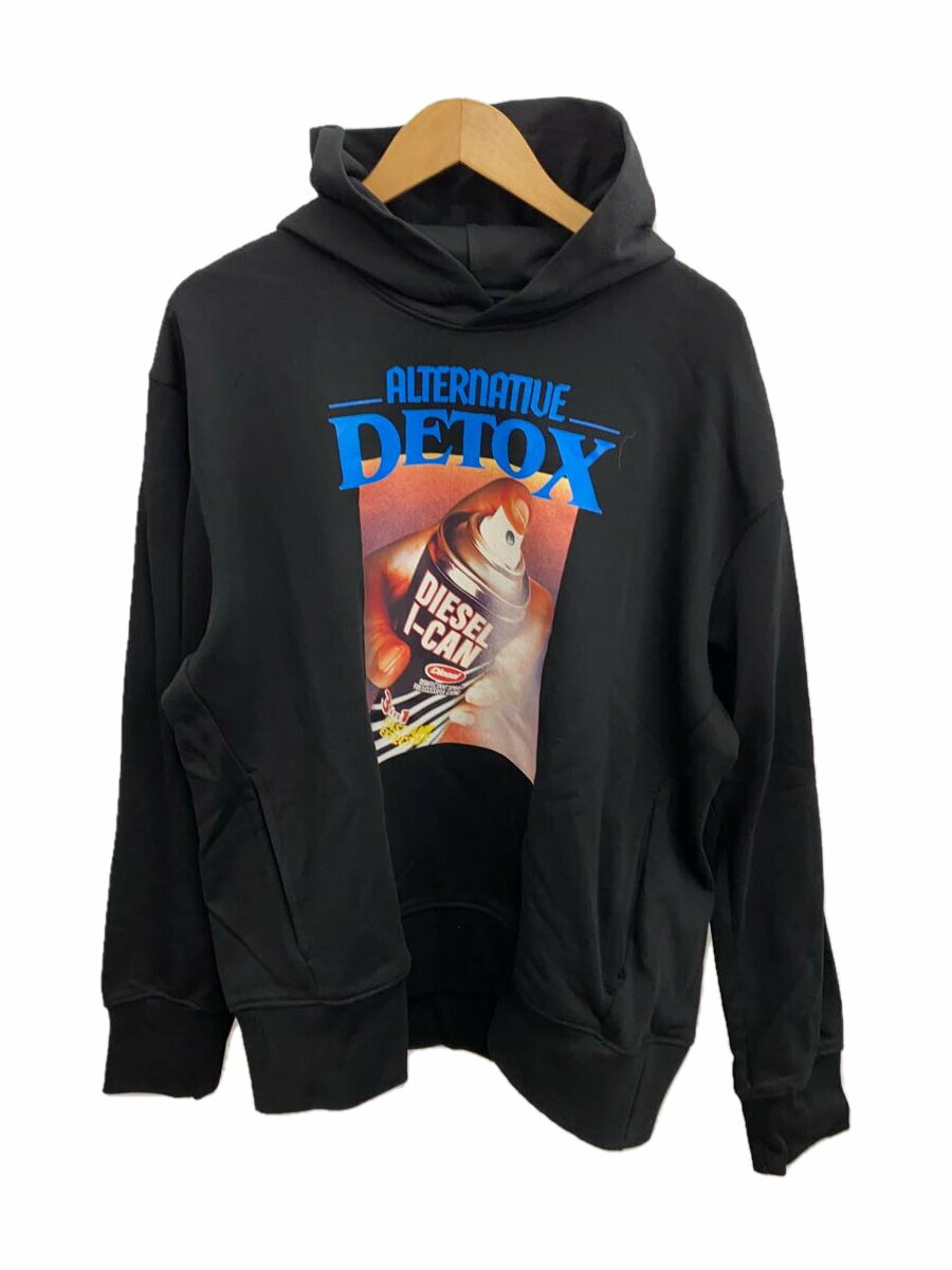 【中古】DIESEL◆パーカー/M/コットン/BLK【メンズウェア】