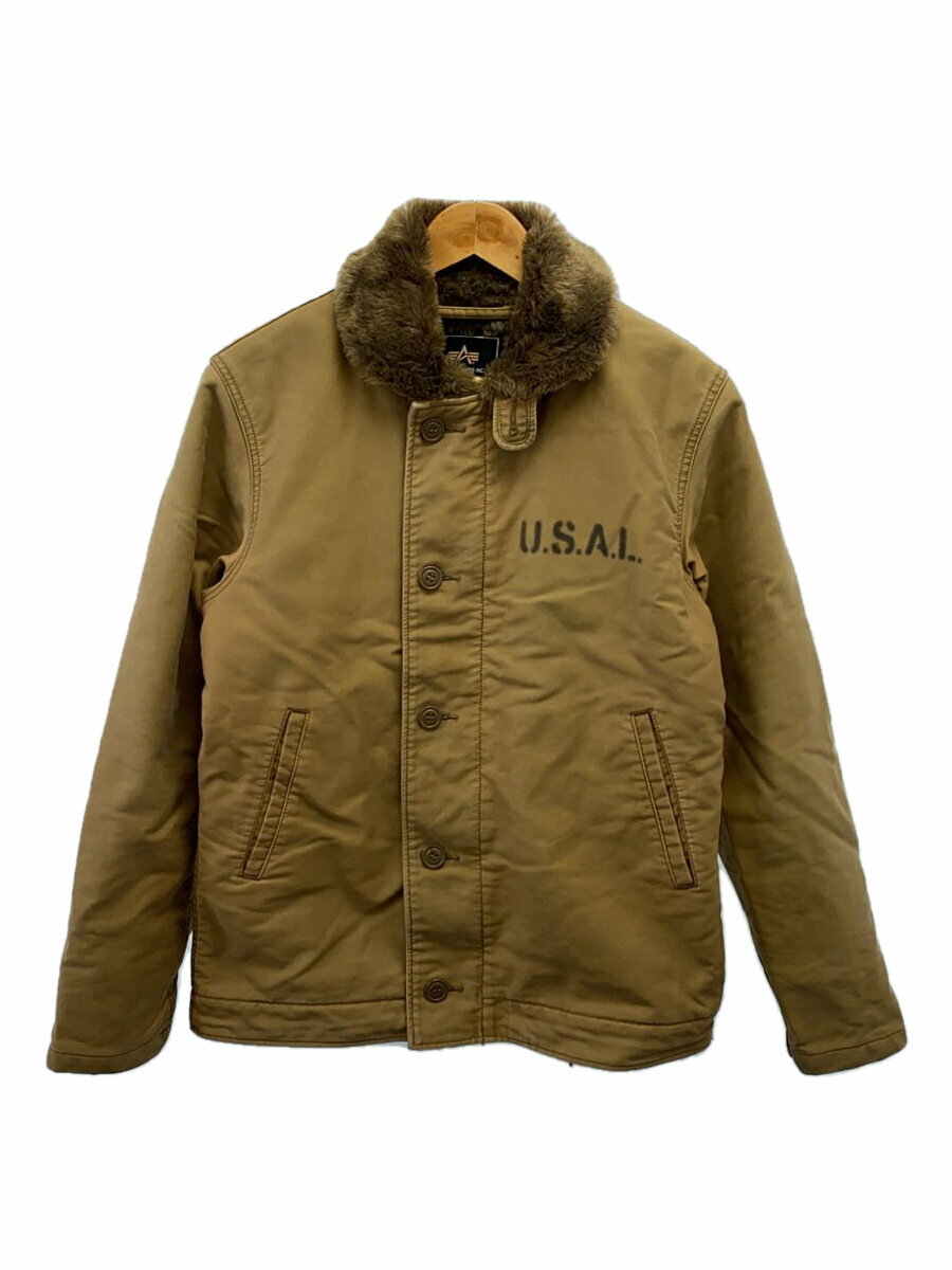 【中古】ALPHA INDUSTRIES◆デッキジャケット/L/コットン/BRW/無地/20521-314【メンズウェア】