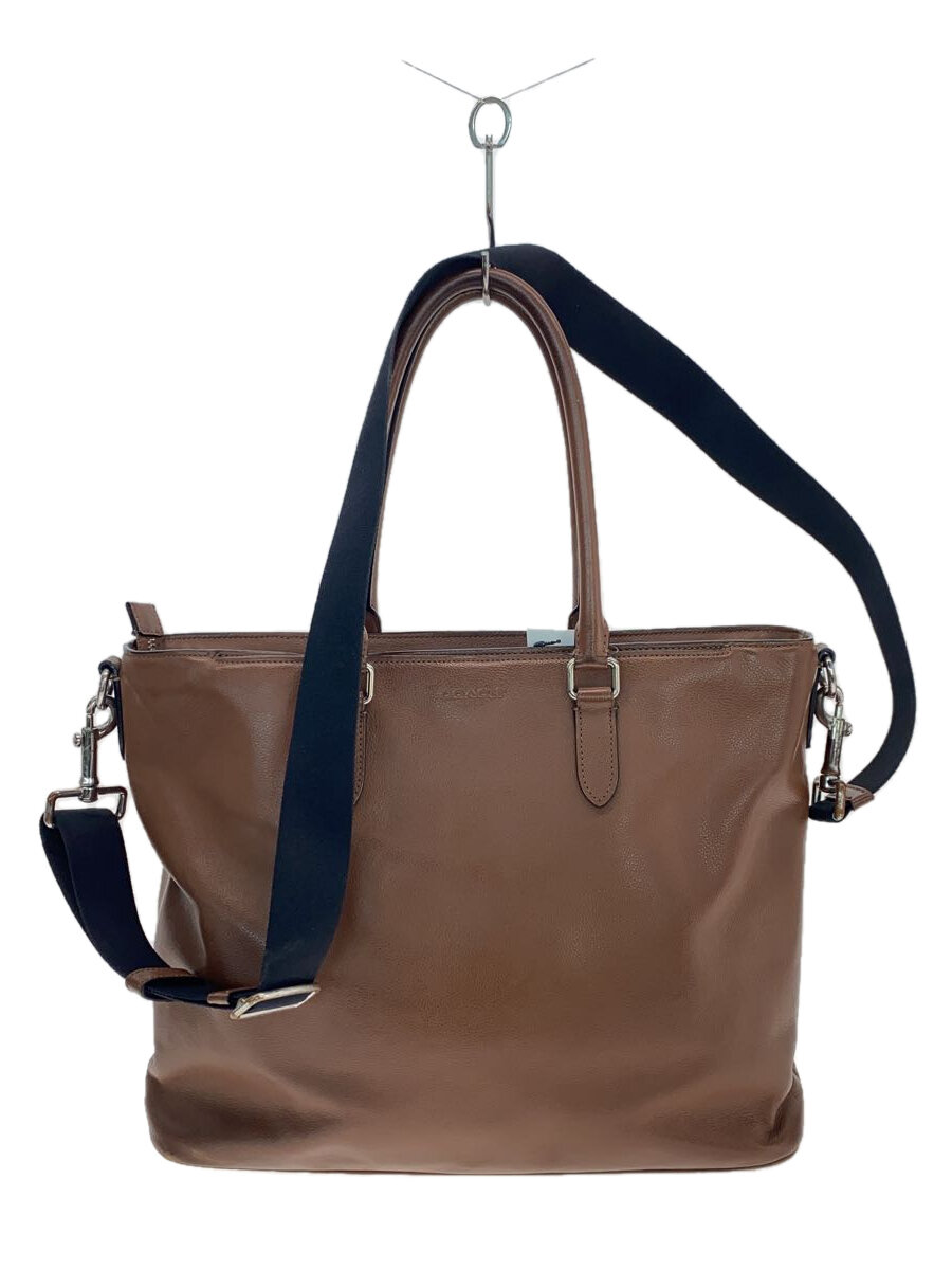 COACH - 【中古】COACH◆ショルダーバッグ/レザー/BRW/無地/c2841【バッグ】