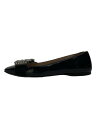 【中古】MIU MIU◆フラットパンプス/37/ブラック【シューズ】