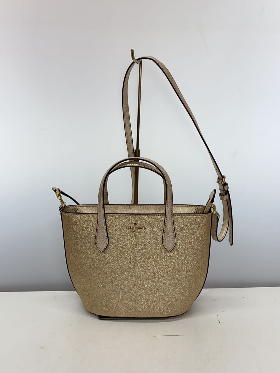 【中古】kate spade new york◆ショルダーバッグ/--/BEG/ラメ/KE460//【バッグ】